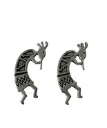 Signed BW Kokopelli Magnets Southwestern Silver Tone Figural Tribal Set - $23.40