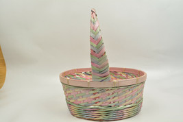 Woven Easter Basket Pink Green Purple - $5.93