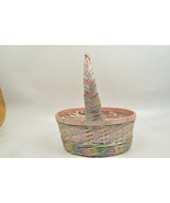 Woven Easter Basket Pink Green Purple - $5.93