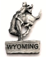 Wyoming Bucking Bronco Cowboy Rodeo Souvenir Pin Western Heritage Travel... - $12.99