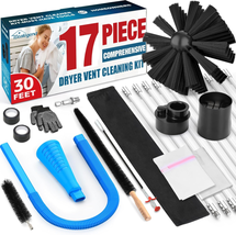 17-Piece Dryer Vent Cleaner Kit Omnidirectional Include 30Feet Dryer Vent Brush  - £28.71 GBP