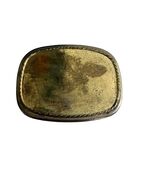 Vintage Blank Belt Buckle Gold Tone Metal Western Style Unisex Buckle - $11.70