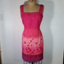 Scarlett Dress Size 11/12 Vintage Wide Strap Floral Pink Purple Red Zipp... - £27.81 GBP