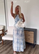 ZARA BNWT 2025. SKY BLUE HALTER TIE DYE DRESS OPEN BACK. 6929/280/403 - $94.14