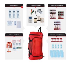 4 Person Necessity Survival Kit, Rolling Bag - $3,267.11 MXN