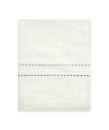 Sferra Peter Som Pick Stitch Ivory Queen Flat Sheet Lilac Embroidery Ita... - $85.00