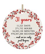 hdhshop24 31 Years Circle Ornament Ceramic 3 inch 31st Wedding Anniversa... - $19.75