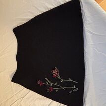 Express Embroidered Skirt Floral A-Line Black Career Casual Size M - $15.25
