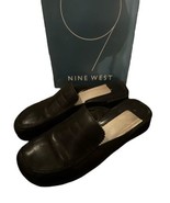 Vtg Nine West Varda Shoes Womens 8M Slip On Loafers Black Leather Mules ... - $40.60 CAD