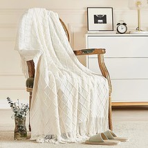 Farmhouse Warm Woven Blanket For Men And Women, 50&quot; X 60&quot;, Soft Cozy Knit Throw - £31.86 GBP