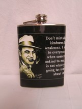 Al Capone Black &amp; White Quote Stainless Steel 8oz. Hip Flask FC1A - $183.15 MXN