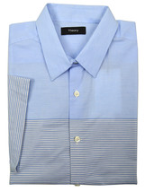 Theory Mens Blue Horizontal Striped Irving Short Sleeve Shirt M Medium 3431-5 - £113.43 GBP