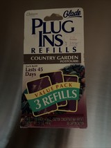 Vintage 1993 Glade PlugIns Country Garden Refills 3 Pack Rare Scent Sealed - $19.79