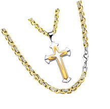 Cross Pendant Necklace for Mens Boys Stainless - $73.45