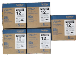 5 Boxes Of Brother HGe 231 5PK P-touch Printer Ribbons. New - $183.04