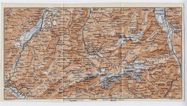 1911 Original Antique Map Vicinity Of Engelberg Sarnen Titlis Alps Switzerland - £17.08 GBP