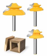 Router Bits, Allmake 3Pcs Lock Miter Router Bits 1/4 Shank, 45 Degree Lo... - $31.94