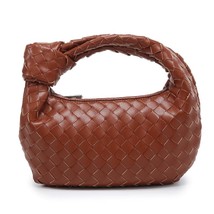 Luxury Zipper Clutch Woven Bags For Women Sliver Zip-Brown hot sales - £19.97 GBP
