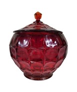 INDIANA GLASS CONSTELLATION LARGE RUBY RED GEORGIAN COVERED CCOKIE JAR R... - £38.13 GBP