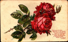 Greeting card embossed roses-used postcard EARLY 1900&#39;s -Arthur Capper bkC - £2.37 GBP