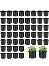 Plant Grow Bags Nonwoven 3 Gal 48 Pcs Black With Handles FAST SHIPPING - £31.64 GBP