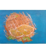 Orange Blue ABSTRACT ACRYLIC PAINTING  - $287.21 CAD