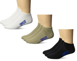 Top Flite Mens Sport Low Cut Cotton Full Cushion Athletic Ankle Socks 3 Pair - £11.18 GBP