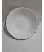 Corelle  Pink Trio Vegetable Serving Bowl White Swirl Blue Gray Trim 8.5... - $18.19 CAD