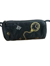 Vintage J Renee Black Suede Watch Clock Cross Body Satchel Handbag Purse - $28.00