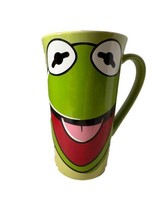 Disney Muppet Kermit The Frog Face Green Tall Coffee Mug - £15.52 GBP