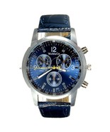 Ladies Leather Strap Fashion Blue Wrist Watch - $16.00