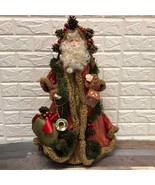 24” Vtg VICTORIAN SANTA FABRIC FATHER CHRISTMAS w/ block and bag made in... - $86.49 CAD