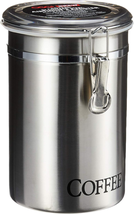 Oggi Stainless Steel Coffee Canister 62 Fl Oz - Airtight Clamp Lid, Clear See-Th - £17.52 GBP