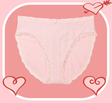 M L XL XXL Pink Heart Pointelle Cotton Victorias Secret HighLeg WaistBrief Panty - £9.95 GBP