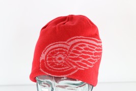 Vintage Reebok Spell Out Big Logo Detroit Red Wings Hockey Reversible Beanie Hat - £35.57 GBP