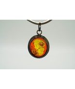 Vintage Sterling Silver Carved Amber Left Facing Cameo 4.7cm Pendant Ome... - €127,94 EUR
