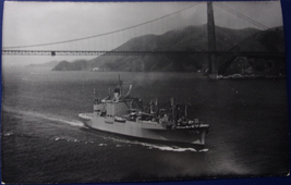 Vintage Postcard With A Ship &amp; Bridge - £2.36 GBP