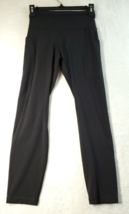 Lululemon Leggings Womens Size 4 Black Knit Pockets Logo Elastic Waist P... - $45.54