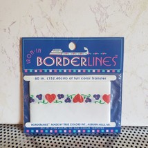 Vintage True Colors hearts and flowers iron-on border color ink transfer... - £6.30 GBP