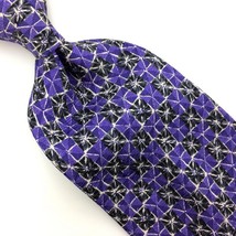 Van Heusen Usa Tie Purple White Black Geometric Art Deco Silk Necktie Men&#39;s #I23 - £12.65 GBP