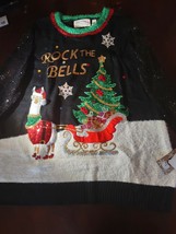 Christmas Holidays Ugly /Nice/Cute Sweater &quot;Rock The Bells&quot; Tunic 3X-New-SHIP24H - £39.59 GBP