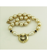 Helena Rubinstein 70s Faux Pearl HR PARIS Pendant Necklace - $1,222.95
