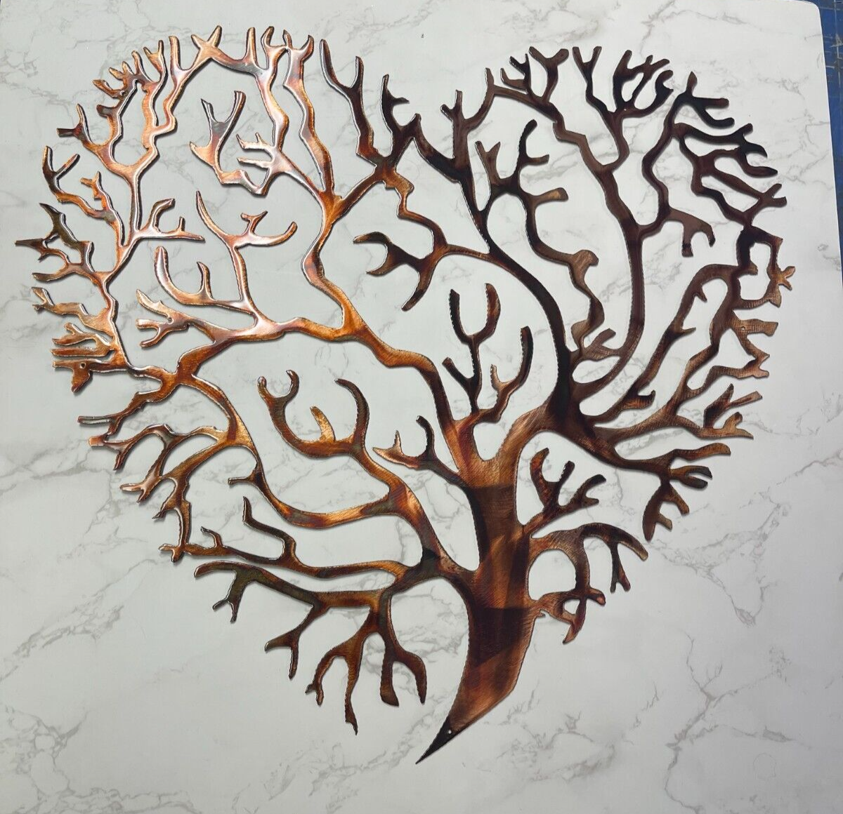 Living Tree Coral Branch Heart Metal Wall Art Decor Copper/Bronze 20" Item image 7