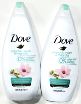 2 Bottles Dove Pistachio Cream Magnolia Shower Gel Softer Smoother Skin ... - £26.73 GBP