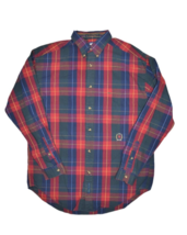 Vintage Tommy Hilfiger Shirt Mens M Plaid Long Sleeve Button Down Crest ... - $19.20