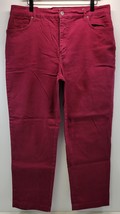 L) Women&#39;s Gloria Vanderbilt Amanda Red Burgundy Jeans Pants Size 18 Short - $276.61 MXN