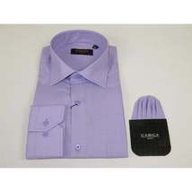 Men's Shirt Hankie CASILA Turkey Cotton Blend 501770-24 Lavender Oxford Texture image 4