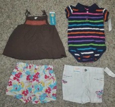 Girls Shorts Tank Bodysuit 4 Pc Set Carters WK Chaps Babydoll-sz 12 months - $11.88