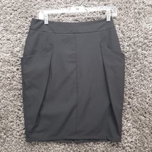 Jennifer Lopez Midi Skirt Straight Pencil Womens 6 Black Cute Zip Back - $161.94 MXN
