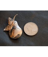 Pear Stem Leaf Pin Brooch Mexico TU-51 925 Sterling Silver 1 x 1 in 9.2 g - $89.35 CAD